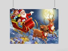 FATHER CHRISTMAS POSTER SANTA CLAUS ART PRINT XMAS MERRY CHRISTMAS 3 A4 SIZE