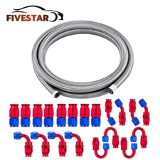 4AN-6AN-8AN-10AN Nylon Braided PTFE Fuel Line 10FT 20FT with 20 Fitting Hose Kit