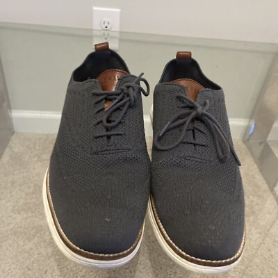 Cole Haan Original Grand Men's Grey Wingtip Oxford Shoes Knit