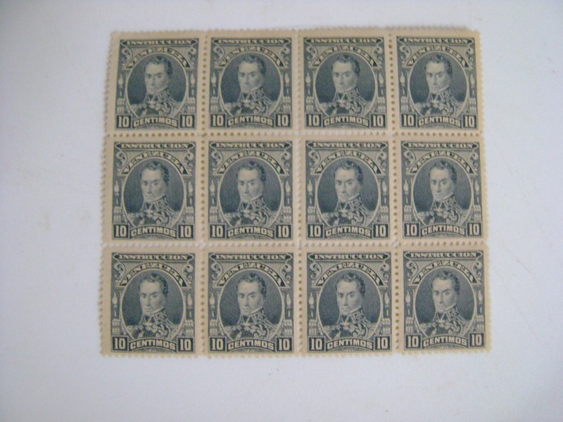 ANTIQUE 1904 SIMON BOLIVAR TAX 10c VENEZUELA POSTAGE STAMPS MINT ORIGINAL GUM