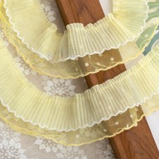 1 Yard 6cm Wide Ruffles Pleated Lace Trimming DIY Skirt Doll Clothes Accessories