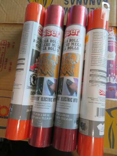 Siser Mega Roll Heat Transfer Vinyl 12 x 60 4 Rolls 2 Orange 2 Red