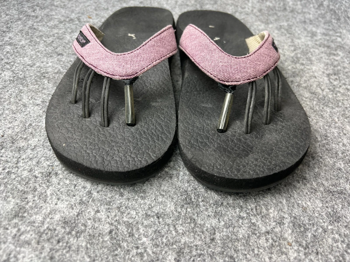 Toesox Kirra Flip Sandals Women&#039;s 10 Black Purple | eBay