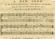 1774 Original Mr. Morgan Sheet Music w/ Lyrics Revolutionary War Lady's Magazine