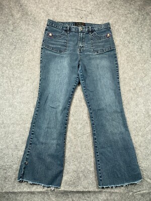 Adolfo Jeans Womens 14 Blue Denim Bootcut Cutoffs Casual Ladies 32x28