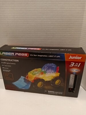 Laser Pegs Juniors- 3 In 1 Construction Building Kit New Open Box. Complete 