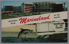 Greetings Marineland PACIFIC WORLD'S LARGEST OCEANARIUM postcard A5