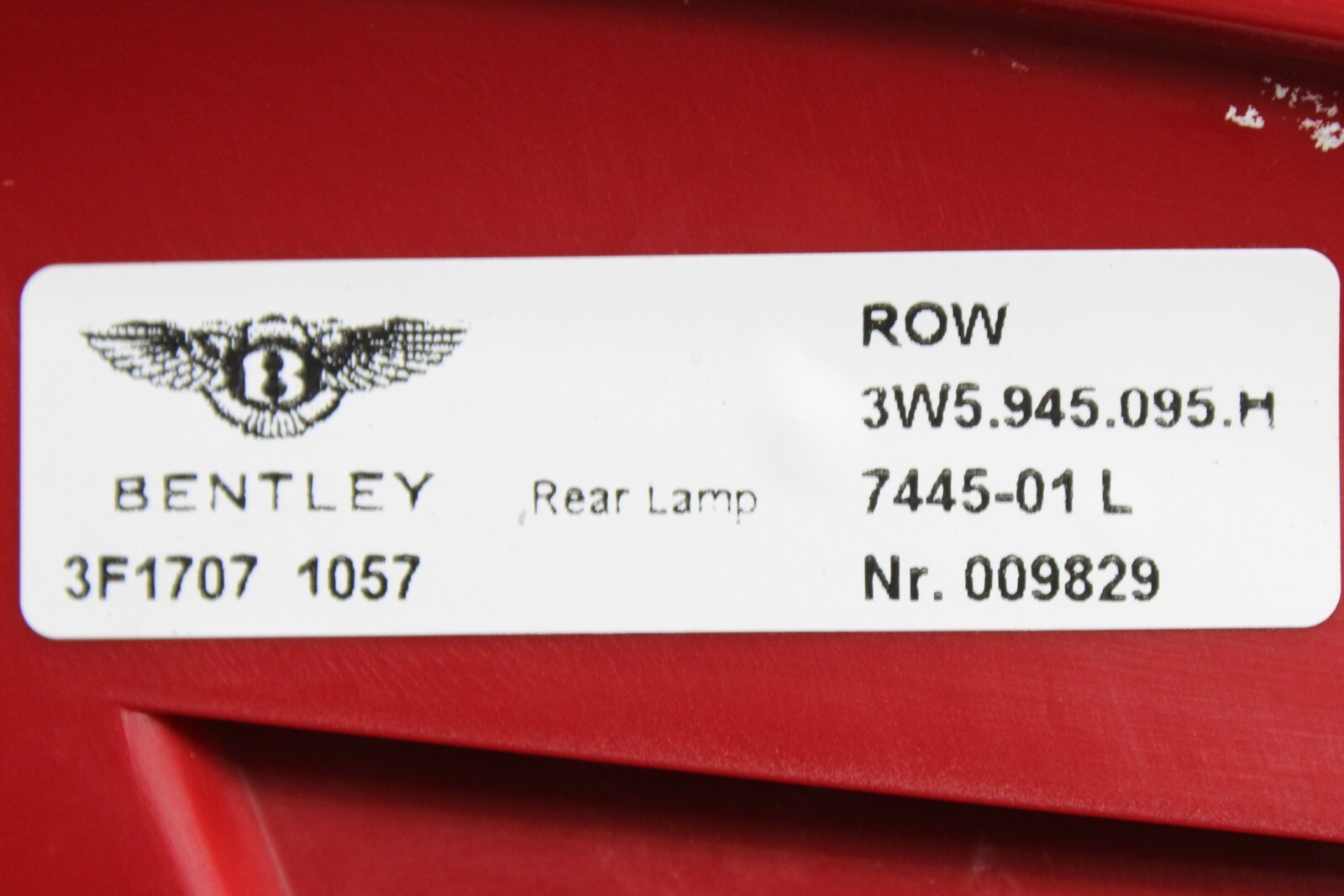 06-12 BENTLEY CONTINENTAL REAR LEFT DRIVER SIDE TAILLIGHT TAIL LIGHT LAMP OEM