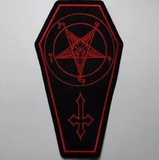 COFFIN BAPHOMET red  EMBROIDERED PATCH