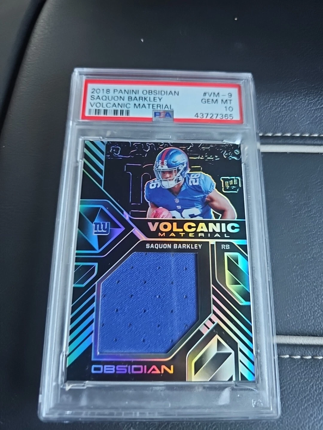 Saquon Barkley Panini Obsidian Volcanic Material #VM9 Base