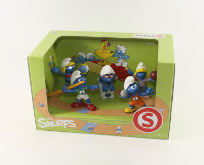 Smurf Smurfs === 5 x Sport Schleich smurfs in box original packaging 2012
