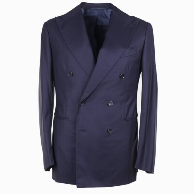 Stile Latino Napoli Slim-Fit Solid Navy Blue Extrafine Wool Suit 44R (Eu 54) NWT