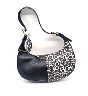 women's roccobarocco black crescent bag