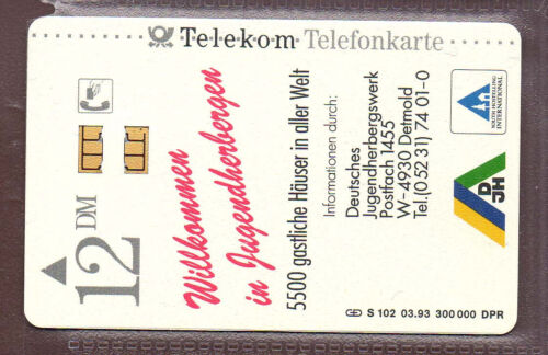 TV027 - TK Telefonkarte S 102 03.93 Jugendherberge- Mod.11, v.03.93 - voll 12 DM - Afbeelding 1 van 2