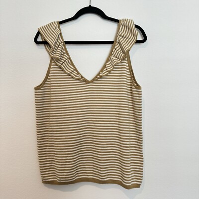 Madewell Belhaven Ruffle Sleeveless Sweater Tank Size XL