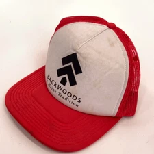 Backwoods A Maine Tradition Hat White Foam Red Mesh Snapback