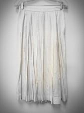 Galleria Sport Vintage Petite 8P Rayon Linen Pleated Side Zip Midi Geek Granny