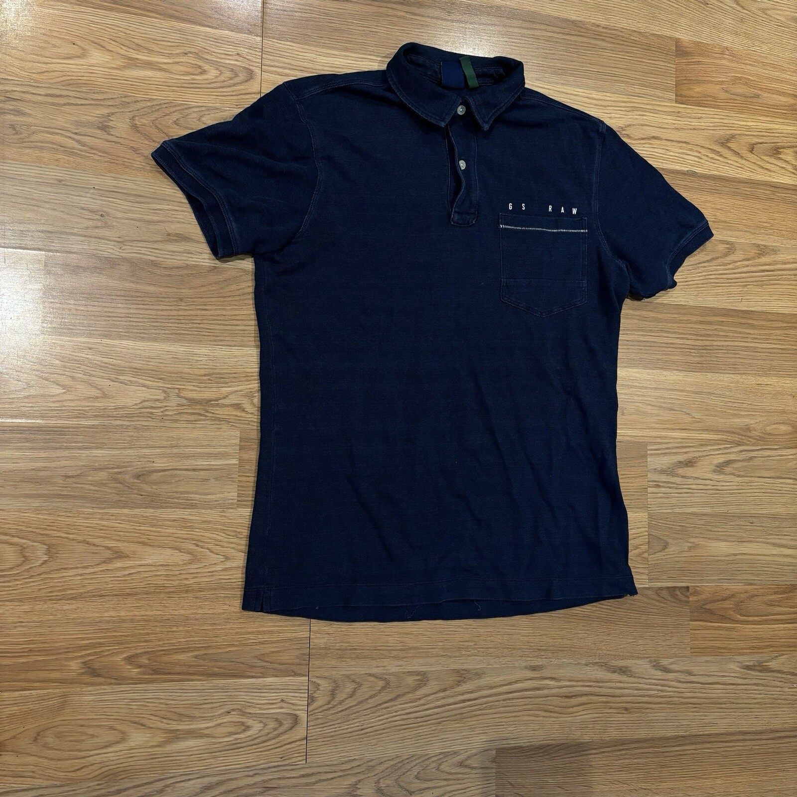 G Star Raw Polo Shirt Blue Short Sleeve Casual Cotton Preppy Men's