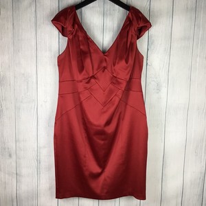 Dress Barn Collection Women S Red Satin Sheath Dress Size 14