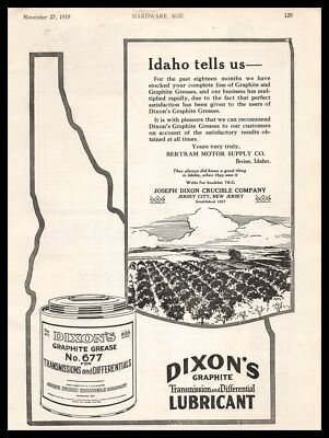 1919 Dixon's Jersey City NJ Transmission & Differential Graphite Grease Print Ad