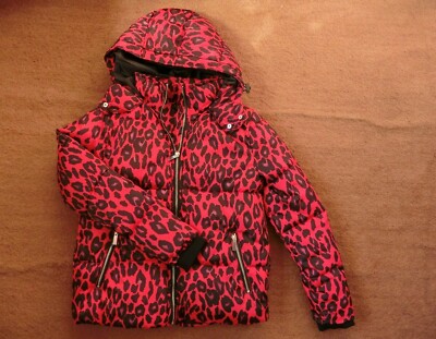 NEW LOOK Red Animal Print Hooded Quilted Padded Bomber