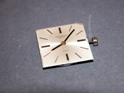 MAQUINA DE RELOJ UNIVERSAL GENEVE CON ESFERA Y AGUJAS. VINTAGE SWISS MOVEMENT.