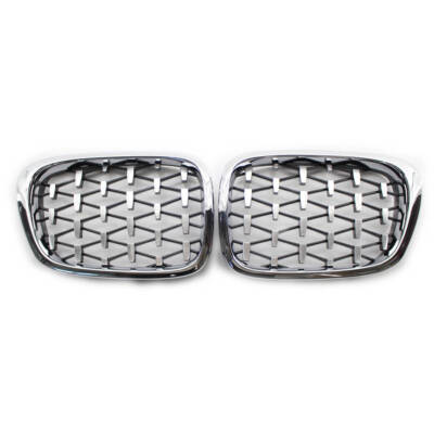 Chrom Diamant Nieren Kühlergrill Für BMW 5er E39 520i 523i 525d 525i M5 99-03 #P