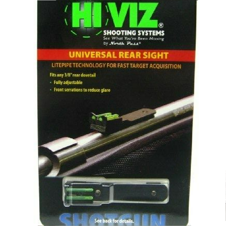 HIVIZ Green Fiber Optic Universal 3/8" Dovetail Rear Rifle Shotgun