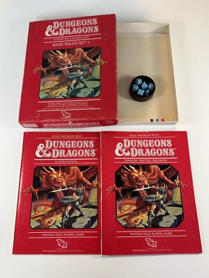 Dungeons and Dragons Basic Rules Set Red Box 1983 TSR 1011 D&D Dice Books Gygax