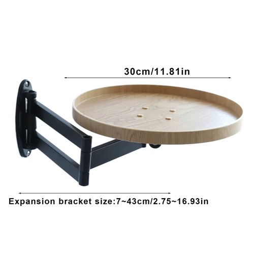 Wall Mounted Table Rotating Bedside Table Retractable Floating Desk - Picture 2 of 14