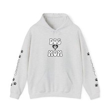 Dog Mom Hoodie, Customizable Sleeves, Paw Prints, Gift, Personalized Sweatshirt
