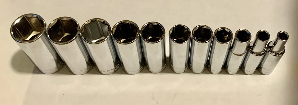 New Craftsman 3/8" Drive 6 Point Deep Socket Any Size Standard SAE Inch Polished - Image 3 of 4