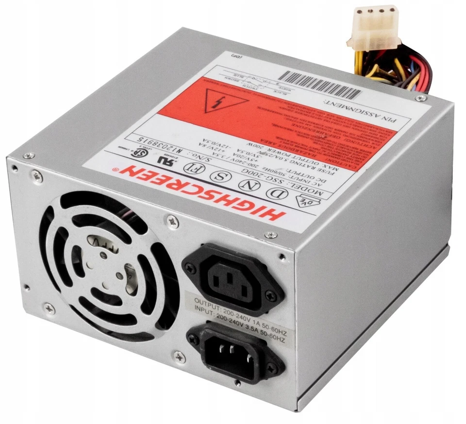 NETZTEIL AT COMPUTER POWER SUPPLY RETRO BESTEC BPS-2004-4T 200WATT AUX FDD MOLEX - Bild 2 von 3