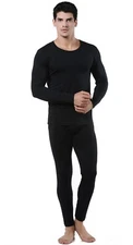 9M Men's Ultra Soft Fleece Lined Thermal Base Layer Top & Bottom Underwear Set