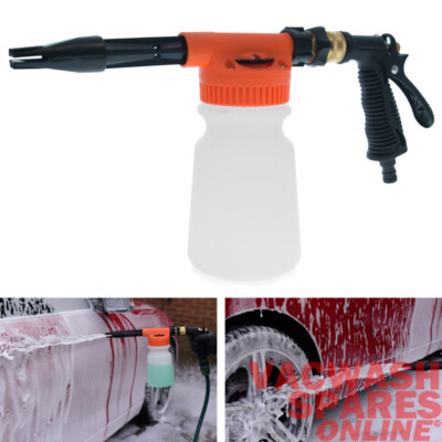 SCHNEESCHAUM SPRITZPISTOLE LANZE - BREITE FLASCHE 900ML- VERDÜNNUNGSKONTROLLE - PASSEND FÜR GARTENSCHLAUCH