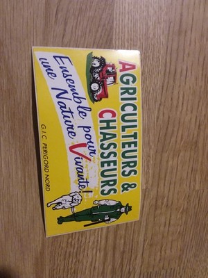 Alter Aufkleber JAGD Bauern und Jäger GIC PERIGORD NORD