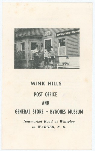 1960s Mink Hills Post Office General Store Bygones Museum Warner NH Brochure
