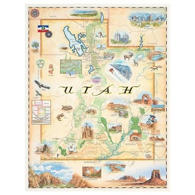 Xplorer Maps MAP UT Utah State Hand-Drawn Map
