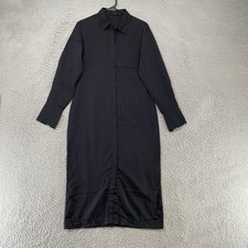 Uniqlo X Hana Tajima Shirt Dress Womens Small Black Midi Minimalist Office