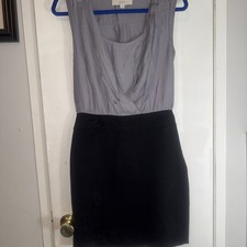 Ann Taylor Loft Shimmery Gray and Black Short Dress in Size 2 