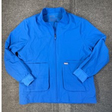 FIGS Technical Collection Royal Blue Scrub Jacket Full Zip XXL Mens Medical Wear