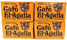 Caf  EL AGUILA Espresso 100 Pure Coffee 10 OZ. - Lot of 4