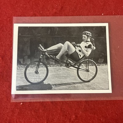 1930s Kosmos  Victory Over Space And Time  CYCLING LYING DOWN Tobacco Card #55 E