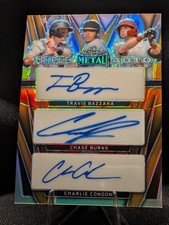 2024 Leaf Metal Baseball-Bazzana/Burns/Condon-Gold Prismatic Triple Auto 1/1