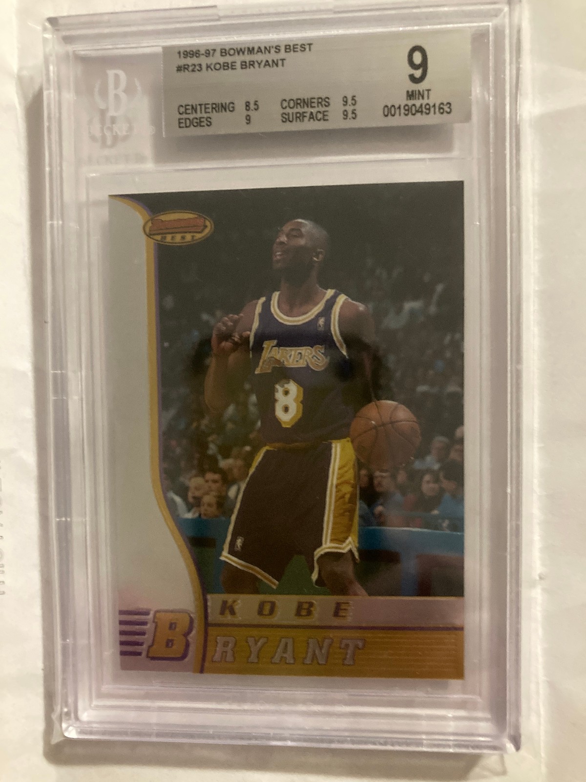 1996-97 Bowman’s Best #R23 Kobe Bryant BGS 9 Mint (8.5 ,9.5 ,9 ,9.5) NICE CARD