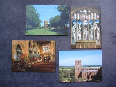 4 POSTKARTEN DER PFARRKIRCHE ST. MARIA DIE JUNGFRAU, GREAT BRINGTON, NORTHANTS.