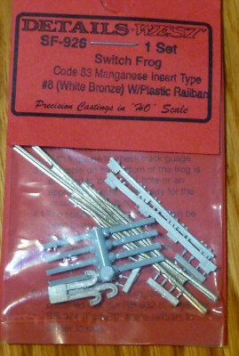 Details West 926 HO Scale Code 83 Switch Frog Set w/Plastic