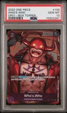 2022 One Piece Romance Dawn OP01-109 Who's Who - Pre-Errata - Box Topper PSA 10