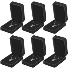 6 Velvet Jewelry Boxes for Necklace Pendant Storage Elegant Gift Case