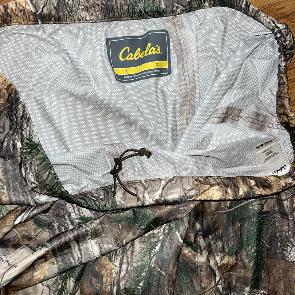 Cabelas Pants Mens Camo Adjustable Polyester Rain Hunting Outdoors Size Large - Image 3 of 4